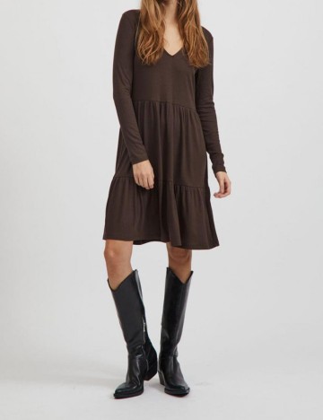 Rochie scurta Vila, maro, M