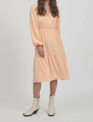 Rochie medie Vila, piersica, M
