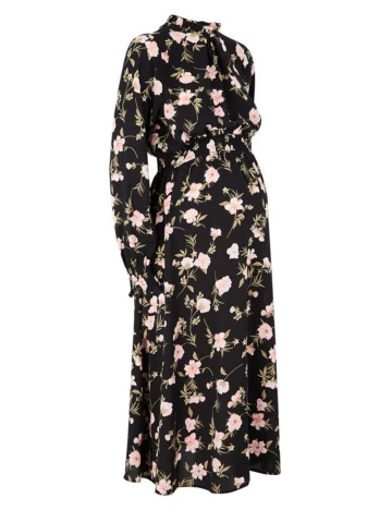 Rochie medie New Look Maternity, negru floral, 48
