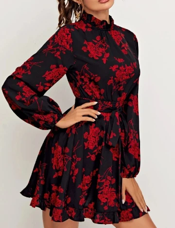 Rochie SHEIN, negru/rosu