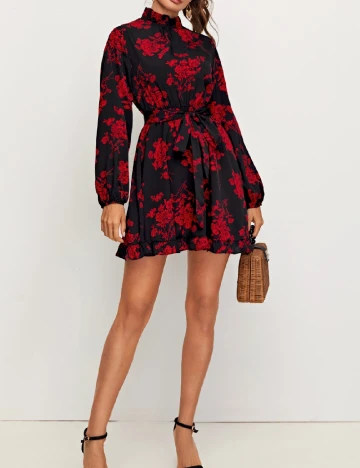 Rochie SHEIN, negru/rosu