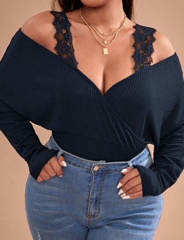 Bluza SHEIN CURVE, bleumarin, XL