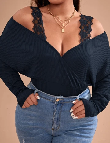 Bluza SHEIN CURVE, bleumarin, XL