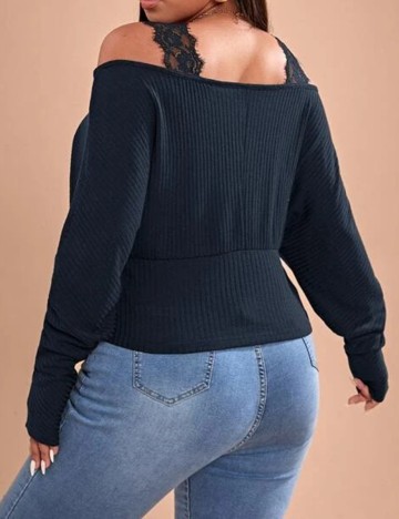 Bluza SHEIN CURVE, bleumarin, XL