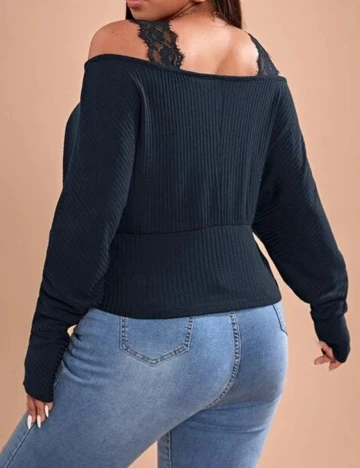 Bluza SHEIN CURVE, bleumarin, XL