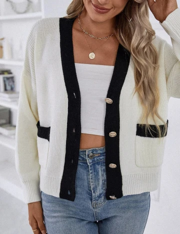 Cardigan SHEIN, ecru, S