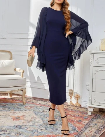 Rochie Lunga SHEIN, bleumarin, M Albastru