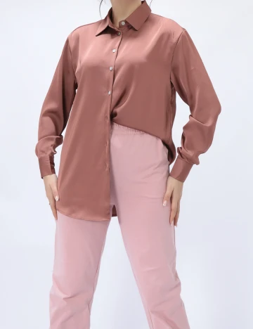 Camasa SHEIN, roz pudra inchis, XS