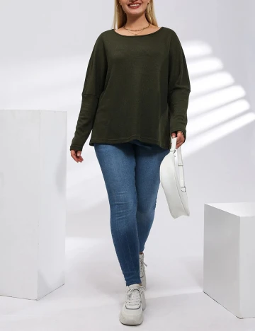 Bluza SHEIN CURVE, verde, 1 XL