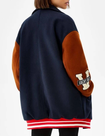 Jacheta Bershka, bleumarin inchis, S Albastru