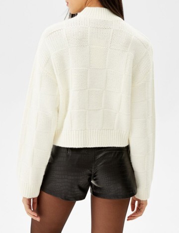 Pulover Bershka, alb, S