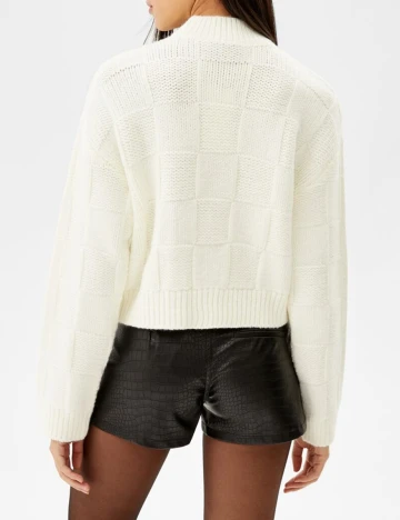Pulover Bershka, alb, S