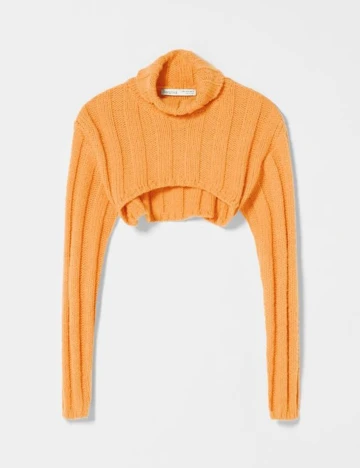 Top Bershka, portocaliu, M