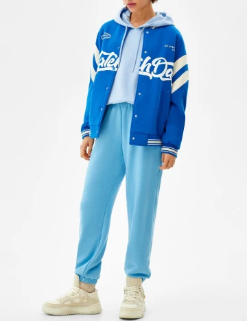 Jacheta Bershka, albastru, XS Albastru