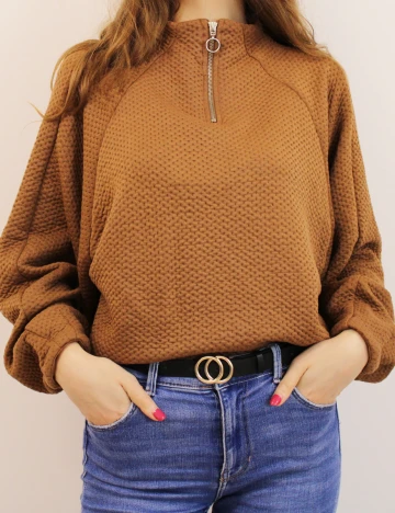 Bluza Stradivarius, maro, S Maro
