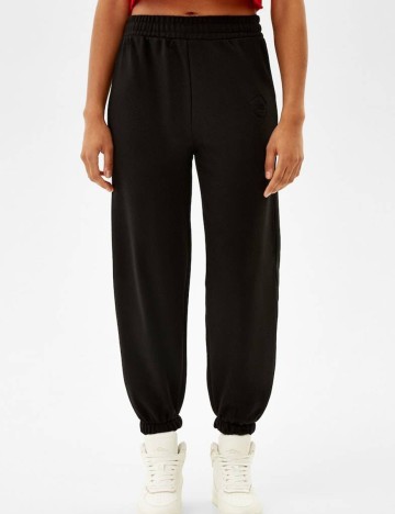 Pantaloni Bershka, negru, S
