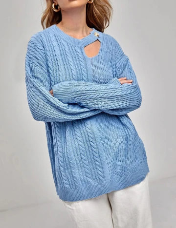 Bluza SHEIN, albastru, M Alb