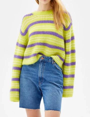 Pulover Bershka, verde, M