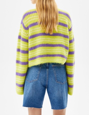 Pulover Bershka, verde, M