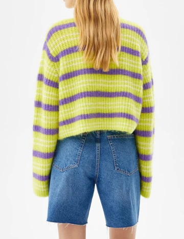 Pulover Bershka, verde, M