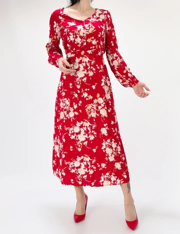 Rochie medie Pieces, rosu, S