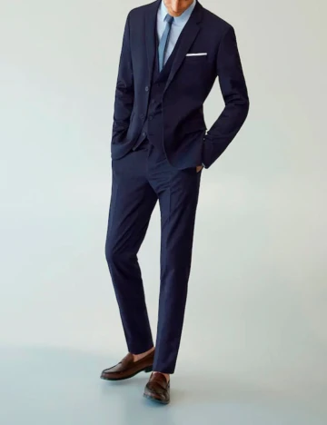 Pantaloni Mango, bleumarin, 38 Albastru