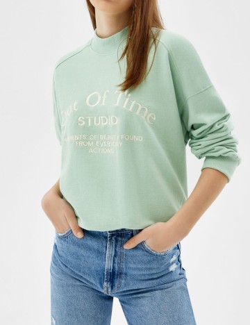 Bluza Bershka, verde, S