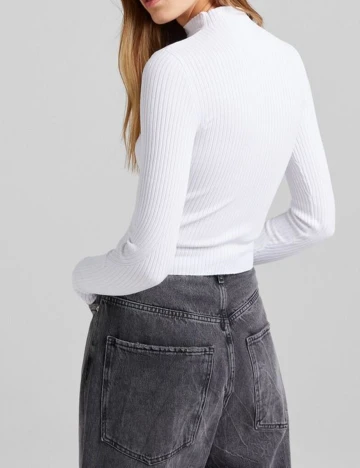 Bluza Bershka, alb, XS