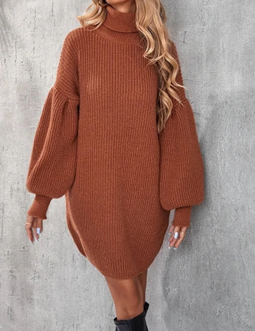 Rochie scurta SHEIN, maro, M