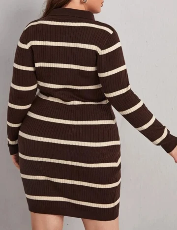 Rochie scurta SHEIN CURVE, maro, 1 XL Maro