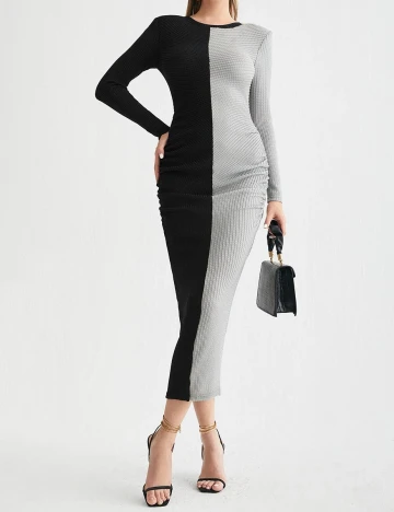 Rochie lunga SHEIN, gri/negru, L