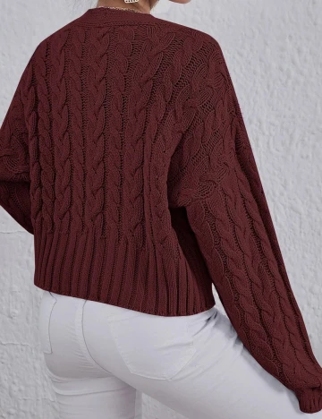 Cardigan SHEIN, visiniu, S Rosu