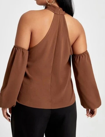 Bluza SHEIN CURVE, maro, 4XL