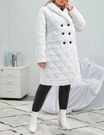 Geaca SHEIN CURVE, alb, 1 XL