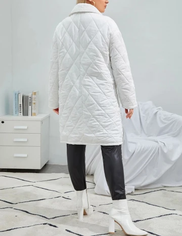 Geaca SHEIN CURVE, alb, 1 XL