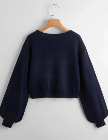 Pulover SHEIN, bleumarin, S Albastru