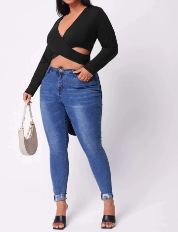 Top SHEIN CURVE, negru, 1 XL