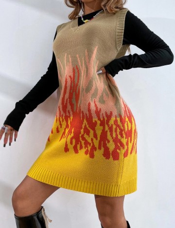 Rochie scurta SHEIN, mix culori, L