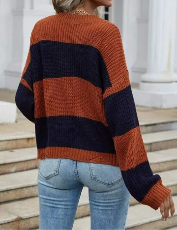 Pulover SHEIN, negru/maro, S