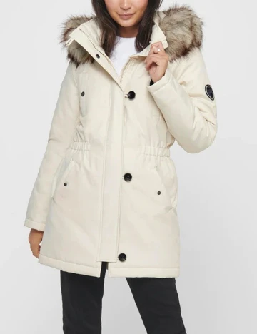 Geaca Neon&Nylon, ecru, S Alb