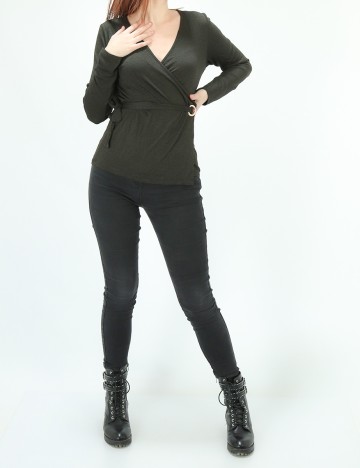 Bluza Vila, verde inchis, M