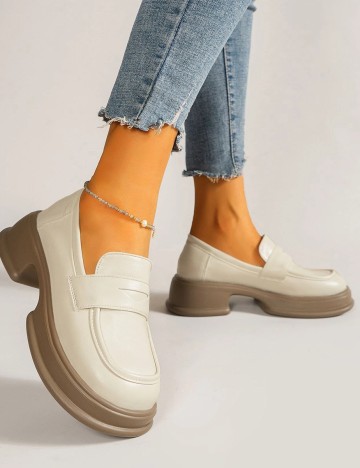 Mocasini SHEIN, crem, 35