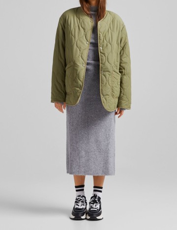 Geaca Bershka, verde, XS