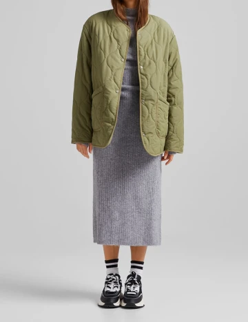 Geaca Bershka, verde, XS Verde