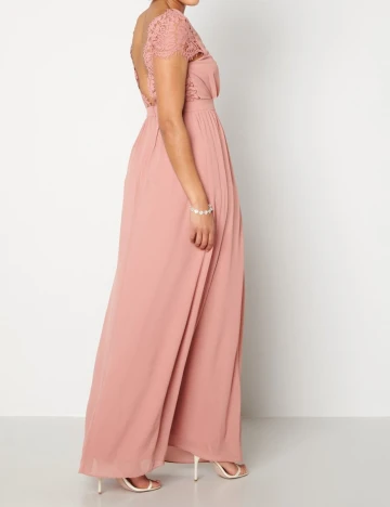 Rochie lunga Moments New York, roz pudra