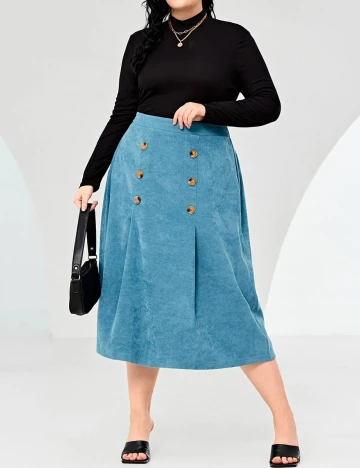 Fusta SHEIN CURVE, albastru, 0 XL