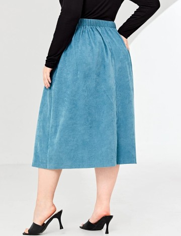 Fusta SHEIN CURVE, albastru, 0 XL
