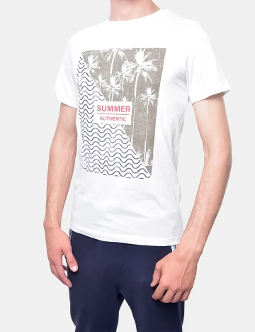 Tricou J&J, Alb, S