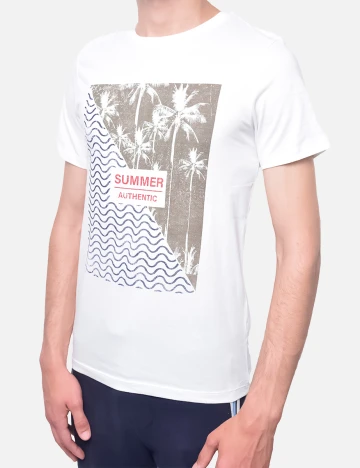 Tricou J&J, Alb, S