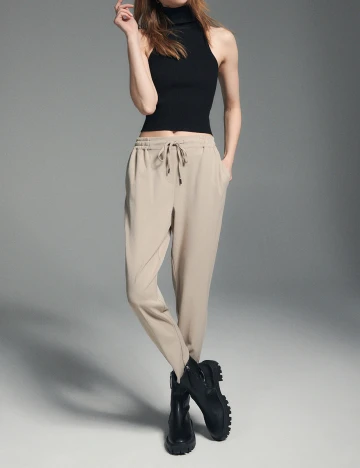 Pantaloni Reserved, crem, 46